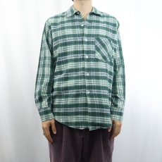 画像2: 70's Sears WORK LEISURE チェック柄 ライトネルシャツ M (2)