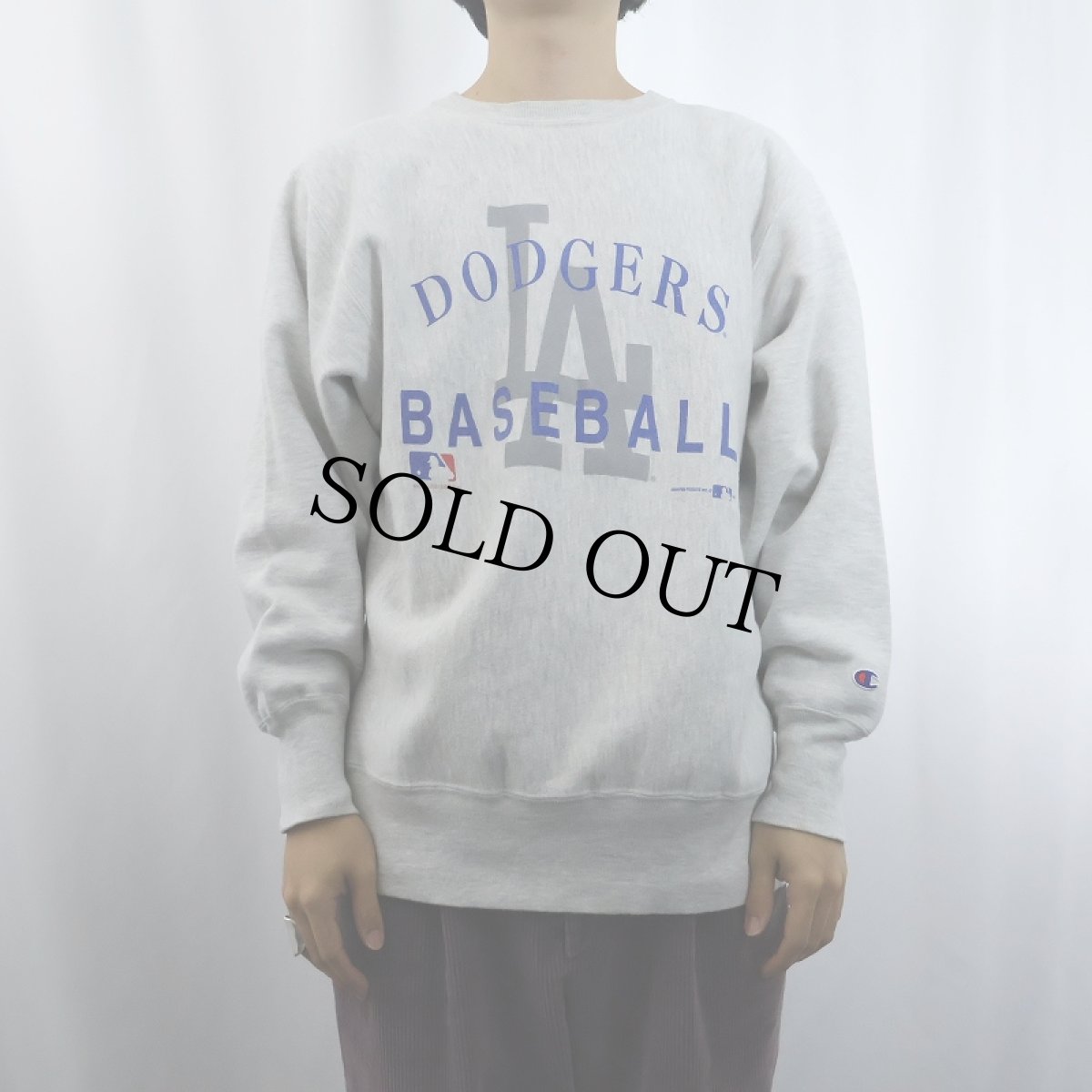 画像2: 90's Champion REVERSE WEAVE "DODGERS BASEBALL" プリントスウェット L (2)