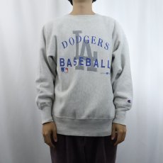 画像2: 90's Champion REVERSE WEAVE "DODGERS BASEBALL" プリントスウェット L (2)