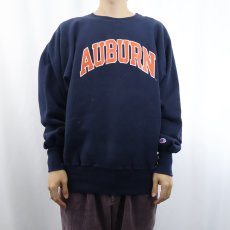 画像2: 90's Champion REVERSE WEAVE USA製 "AUBURN" プリントスウェット NAVY L (2)
