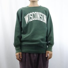 画像2: 90's Champion REVERSE WEAVE USA製 "WISCONSIN" プリントスウェット L (2)