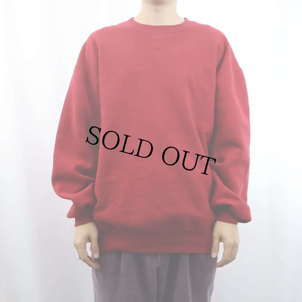 画像2: 90's RUSSELL ATHLETIC USA製 前V 無地スウェット XL (2)