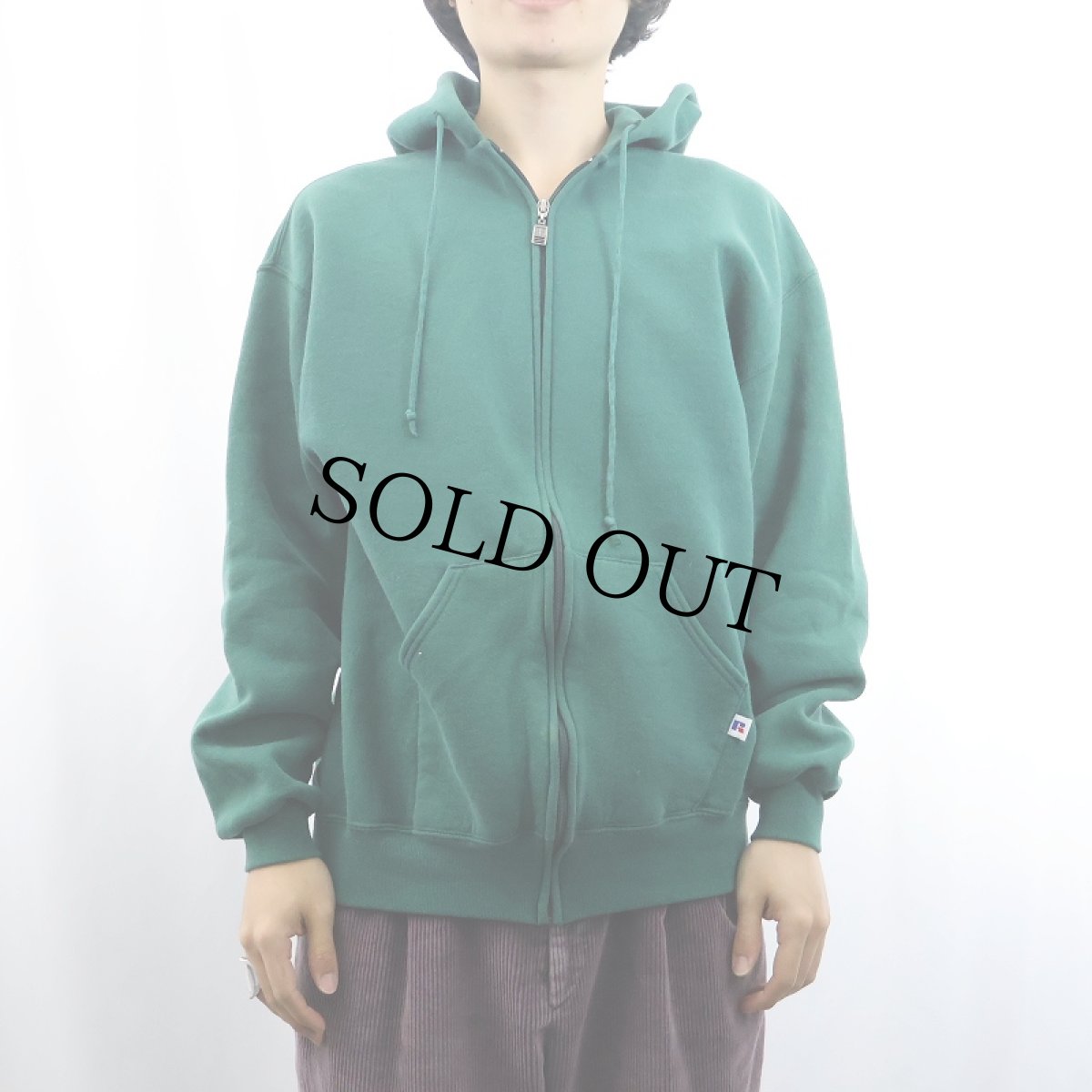 画像2: 90's RUSSELL ATHLETIC USA製 スウェットジップパーカー M (2)