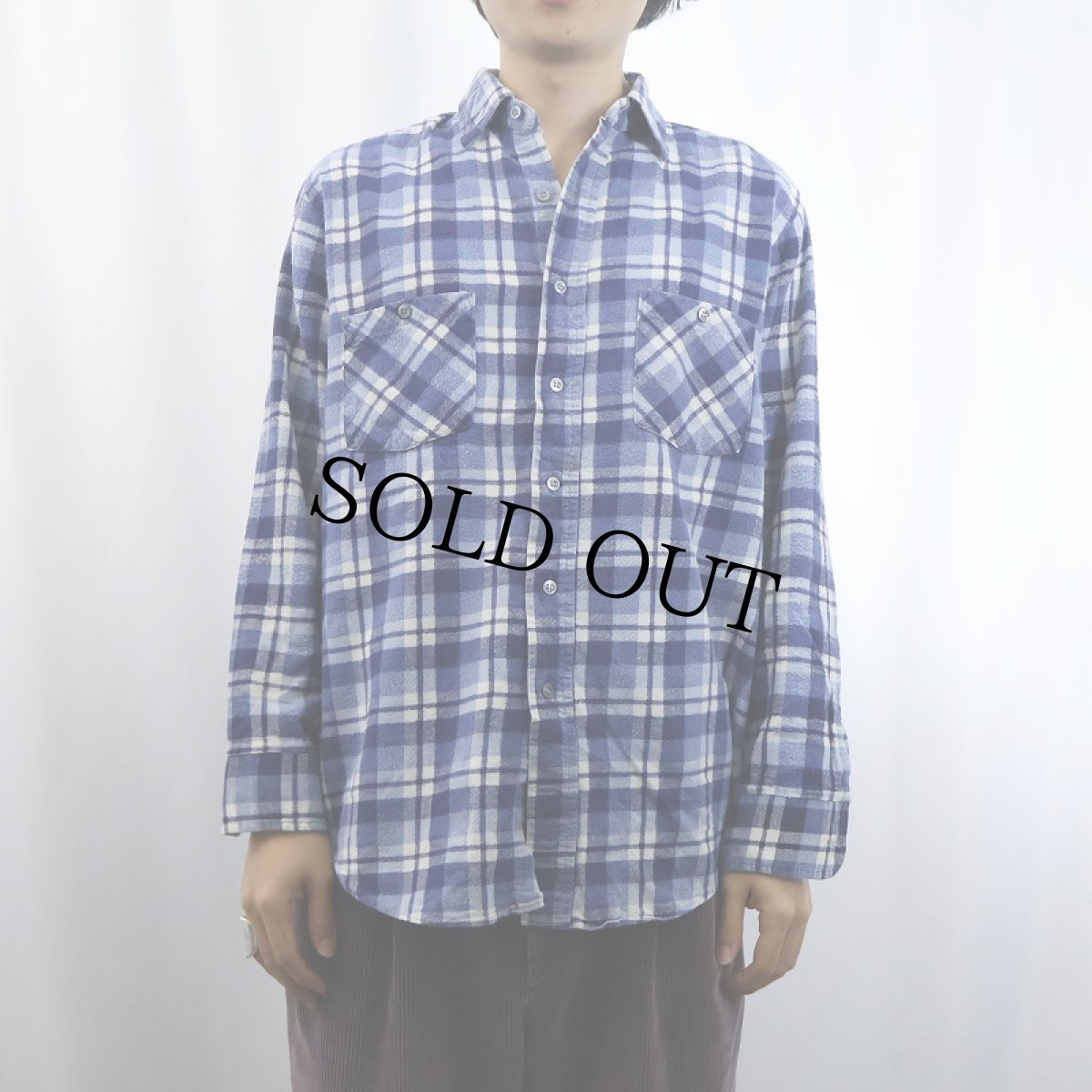 画像2: 80〜90's AMERICAN EDITION USA製 チェック柄ネルシャツ M (2)