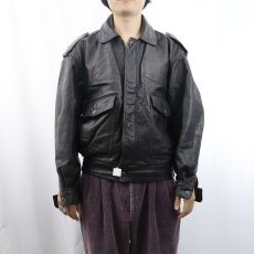 画像2: 60〜70's Valentino ITALY製 "A-2 TYPE" レザージャケット BROWN size48 (2)