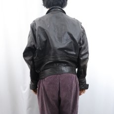 画像3: 60〜70's Valentino ITALY製 "A-2 TYPE" レザージャケット BROWN size48 (3)