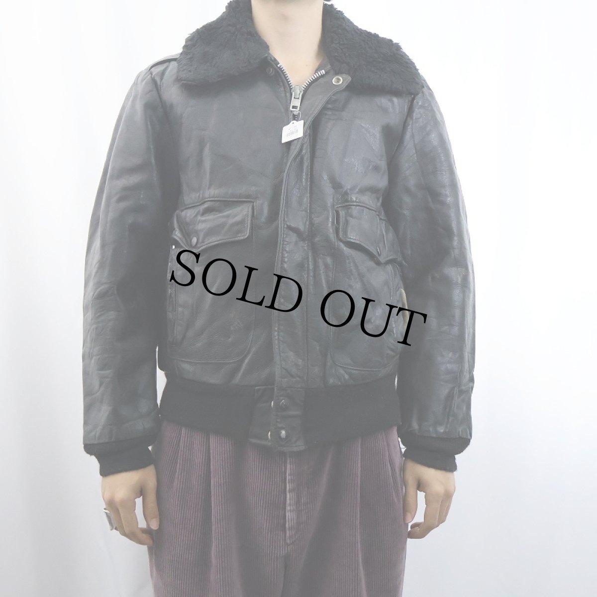 画像2: 70's Excelled USA製 "G-1 TYPE" 襟ボア レザージャケット BLACK size40 (2)