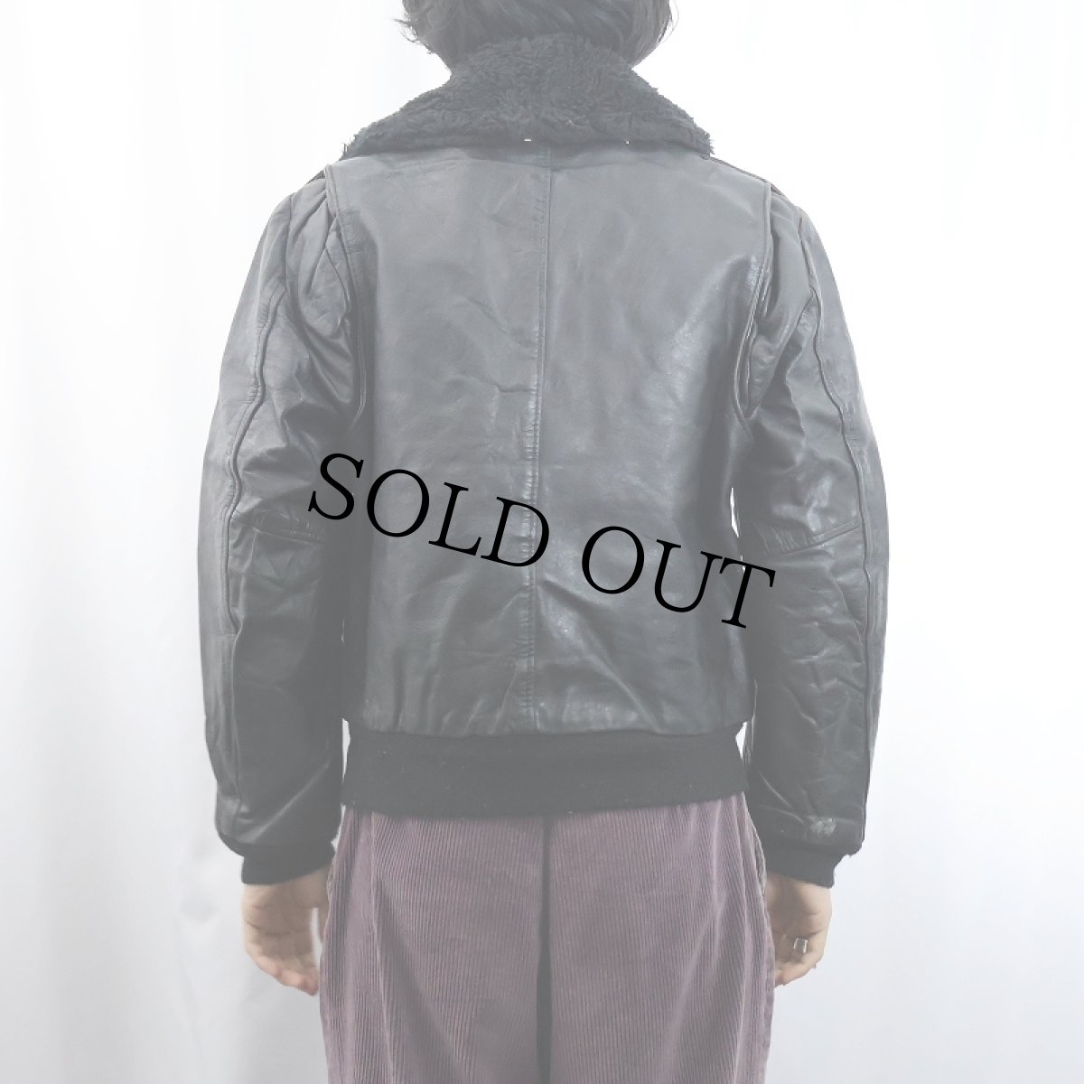 画像3: 70's Excelled USA製 "G-1 TYPE" 襟ボア レザージャケット BLACK size40 (3)