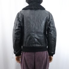 画像3: 70's Excelled USA製 "G-1 TYPE" 襟ボア レザージャケット BLACK size40 (3)