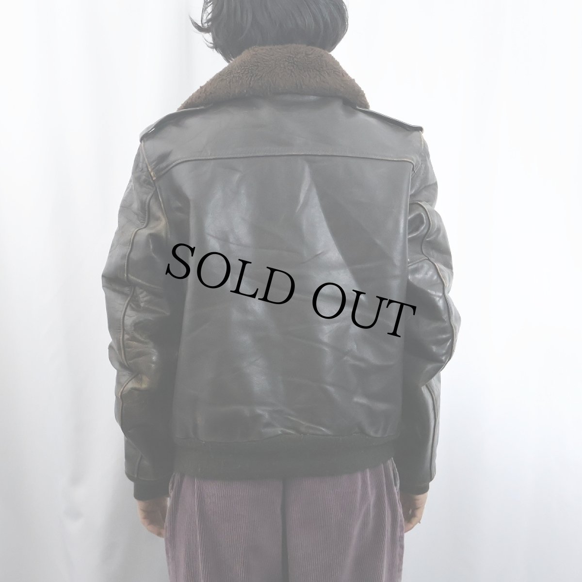 画像3: 70's "G-1 TYPE" 襟ボア レザージャケット BROWN size42 (3)