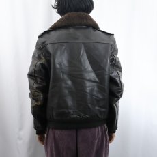 画像3: 70's "G-1 TYPE" 襟ボア レザージャケット BROWN size42 (3)