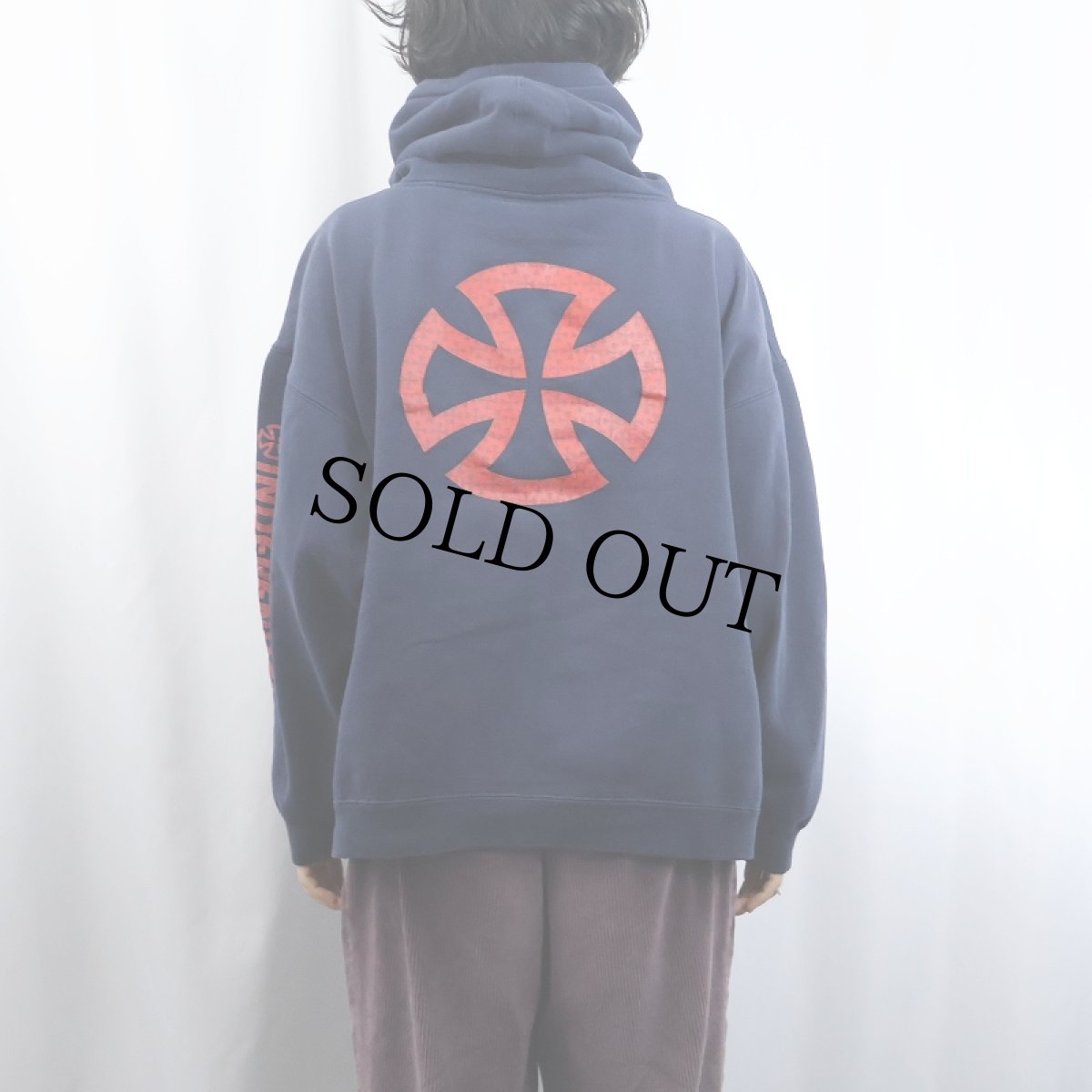 画像4: 2000's INDEPENDENT ロゴプリント スウェットフーディー NAVY (4)
