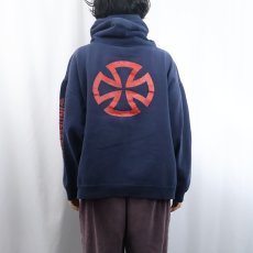 画像4: 2000's INDEPENDENT ロゴプリント スウェットフーディー NAVY (4)