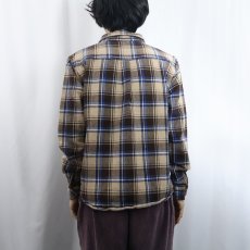 画像3: STUSSY チェック柄 ヘビーネルシャツ L (3)