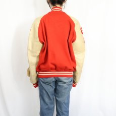 画像3: 70〜80's Holloway ワッペン付き ウール×レザースタジャン 44 (3)