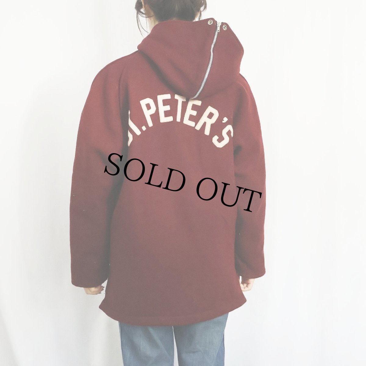 画像3: 60's HEWITT MFG "ST. PETER'S" ラビットフード キルティングライナー ウールジャケット (3)