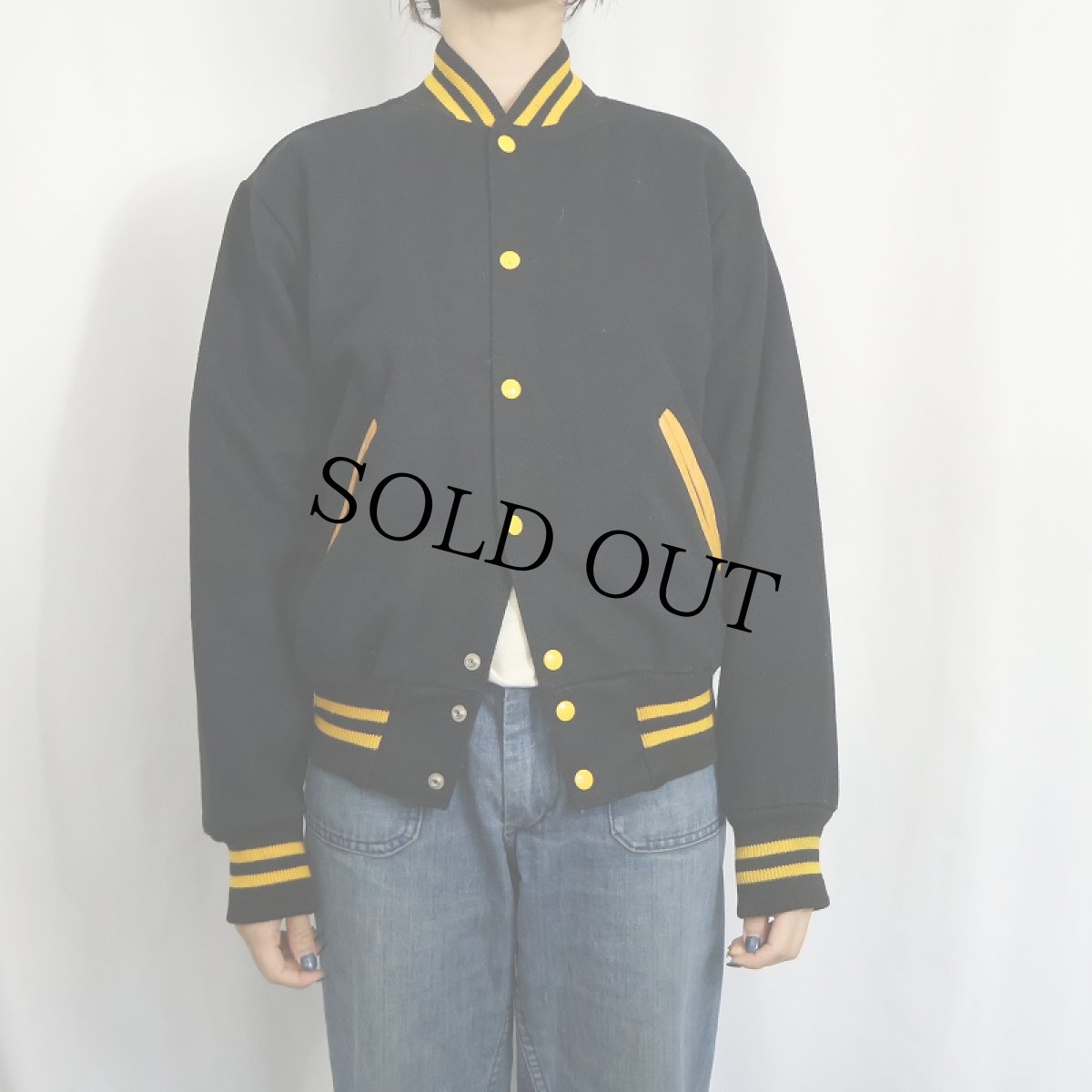 画像3: 60〜70's Holloway USA製 "KerowaHills PomPom" チェーン刺繍 ウールスタジャン BLACK (3)