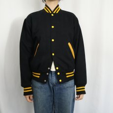 画像3: 60〜70's Holloway USA製 "KerowaHills PomPom" チェーン刺繍 ウールスタジャン BLACK (3)