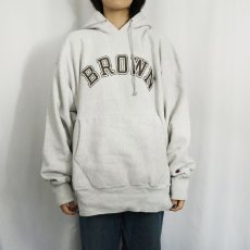 画像2: Champion REVERSE WEAVE "BROWN" プリントスウェットフーディー XL (2)