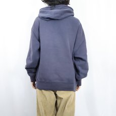 画像3: GAP 無地 スウェットジップパーカー NAVY L (3)