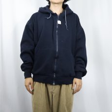 画像2: PREMIER INTERNATIONAL 裏サーマル スウェットジップパーカー NAVY XL (2)