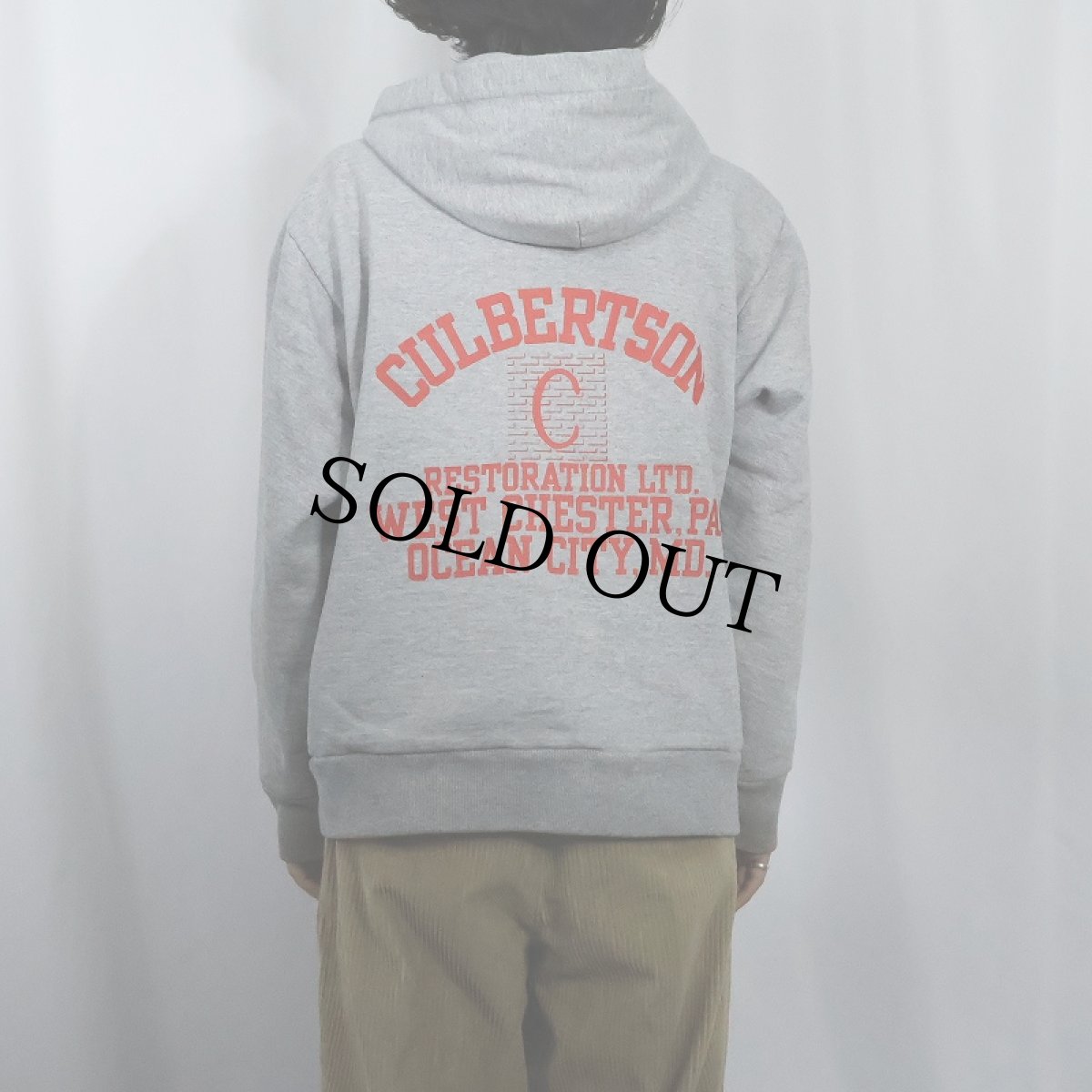 画像3: 90's CAMBER USA製 "CULBERTSON" 裏サーマル プリントスウェットジップパーカー XL (3)