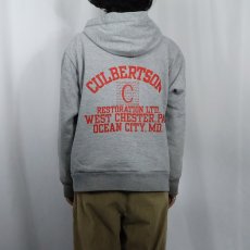 画像3: 90's CAMBER USA製 "CULBERTSON" 裏サーマル プリントスウェットジップパーカー XL (3)