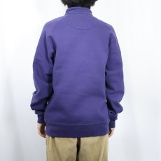 画像3: 80〜90's Champion 青刺繍タグ 中期 USA製 ハーフジップ 無地スウェット XL (3)