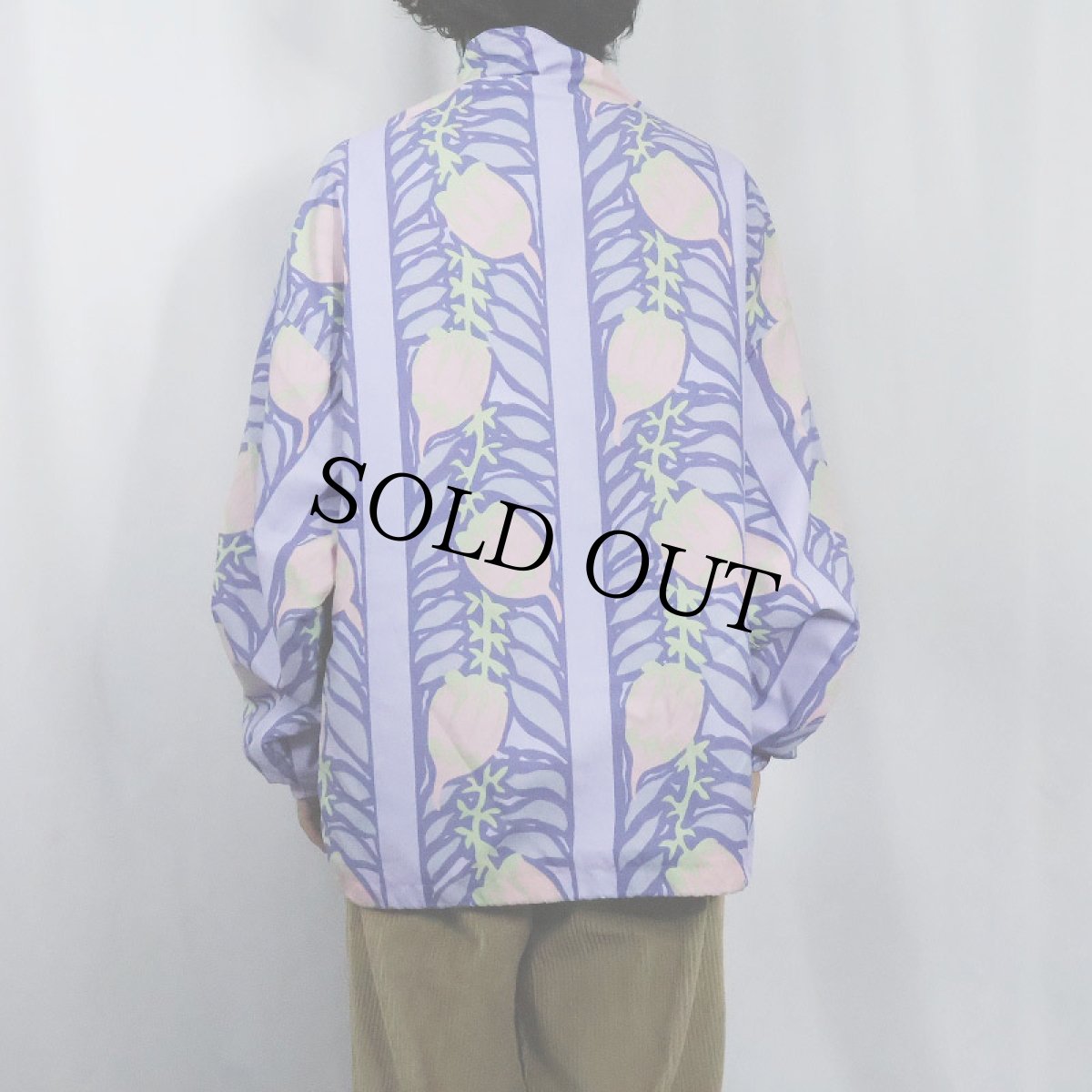 画像3: 90's〜 OXBOW FRANCE製 総柄 裏フリース ナイロンジャケット M (3)