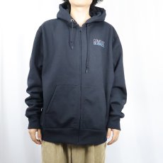 画像2: 90's CAMBER USA製 " COMCAST BUSINESS" 通信企業ロゴ刺繍 裏サーマル スウェットジップパーカー BLACK XL (2)