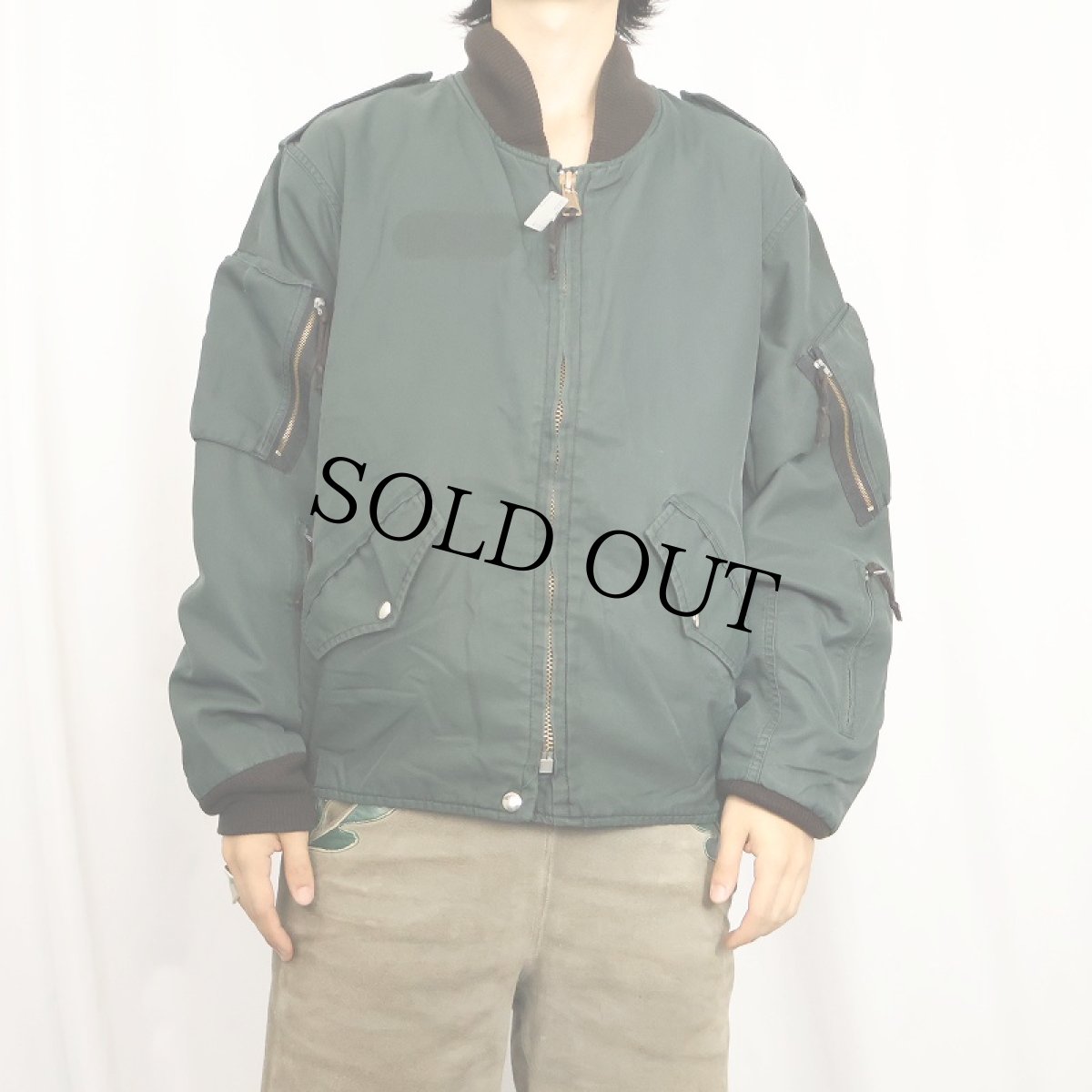 画像2: 80's ROYAL CANADIAN AIR FORCE フライトジャケット "CAF GREEN" SIZE7440 (2)