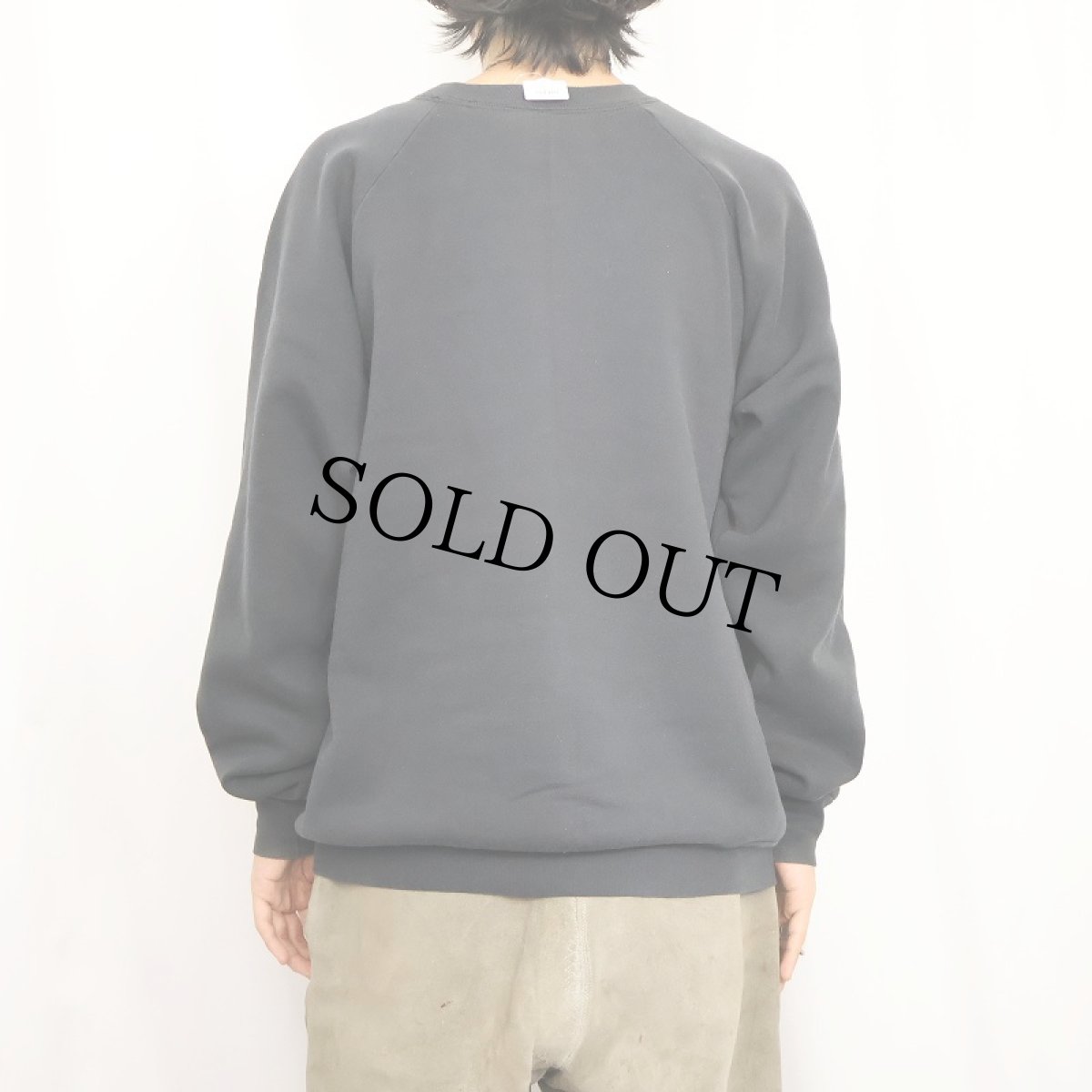 画像3: 90's USA製 "POW MIA" 兵士追悼プリントラグランスウェット BLACK XL (3)