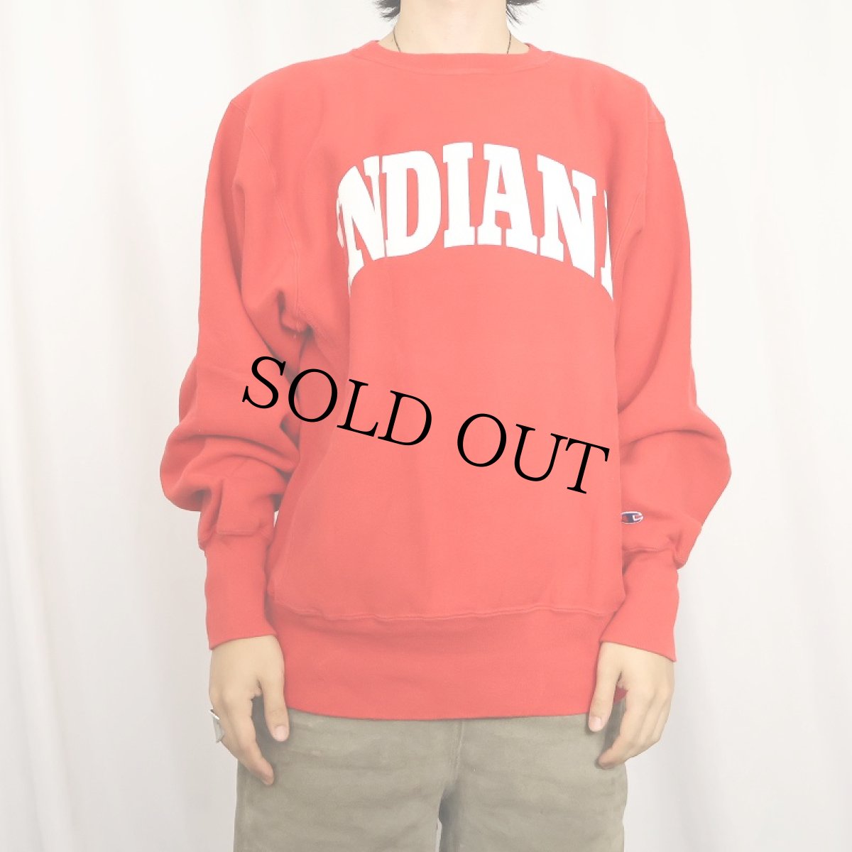 画像2: 90's Champion REVERSE WEAVE "INDIANA" プリントスウェット L (2)