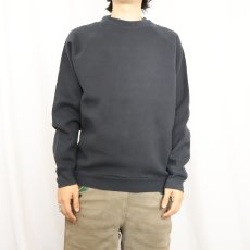 画像2: 90's FRUIT OF THE LOOM USA製 無地 ラグランスウェット BLACK L (2)