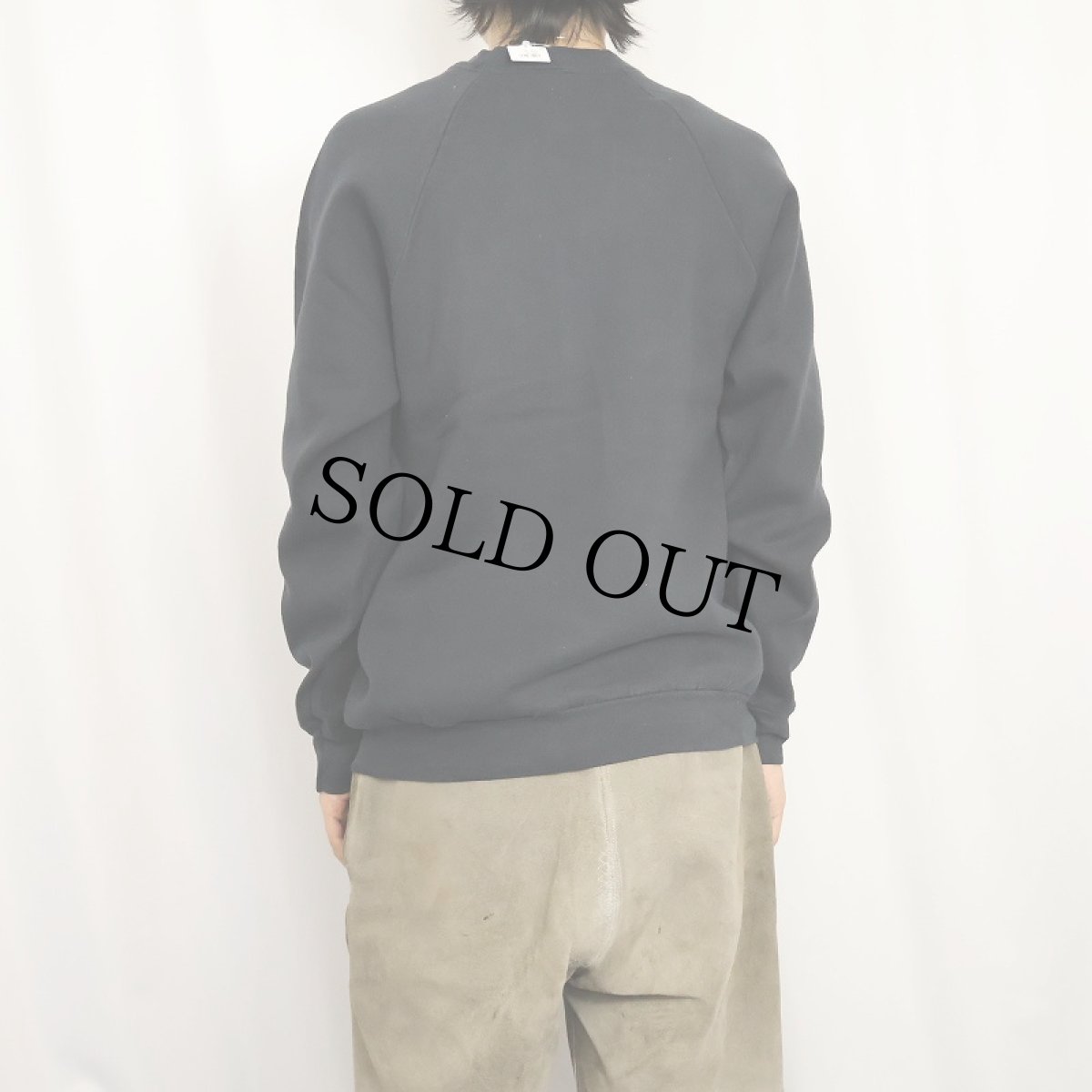 画像3: 90's FRUIT OF THE LOOM USA製 無地 ラグランスウェット BLACK L (3)