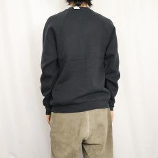 画像3: 90's FRUIT OF THE LOOM USA製 無地 ラグランスウェット BLACK L (3)