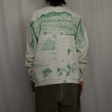 画像4: 90's USA製 "IRELAND" 大判プリントラグランスウェット XXL (4)