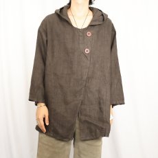 画像2: Bellissima ITALY製 リネンフーディー タグ付き未使用 XXL (2)