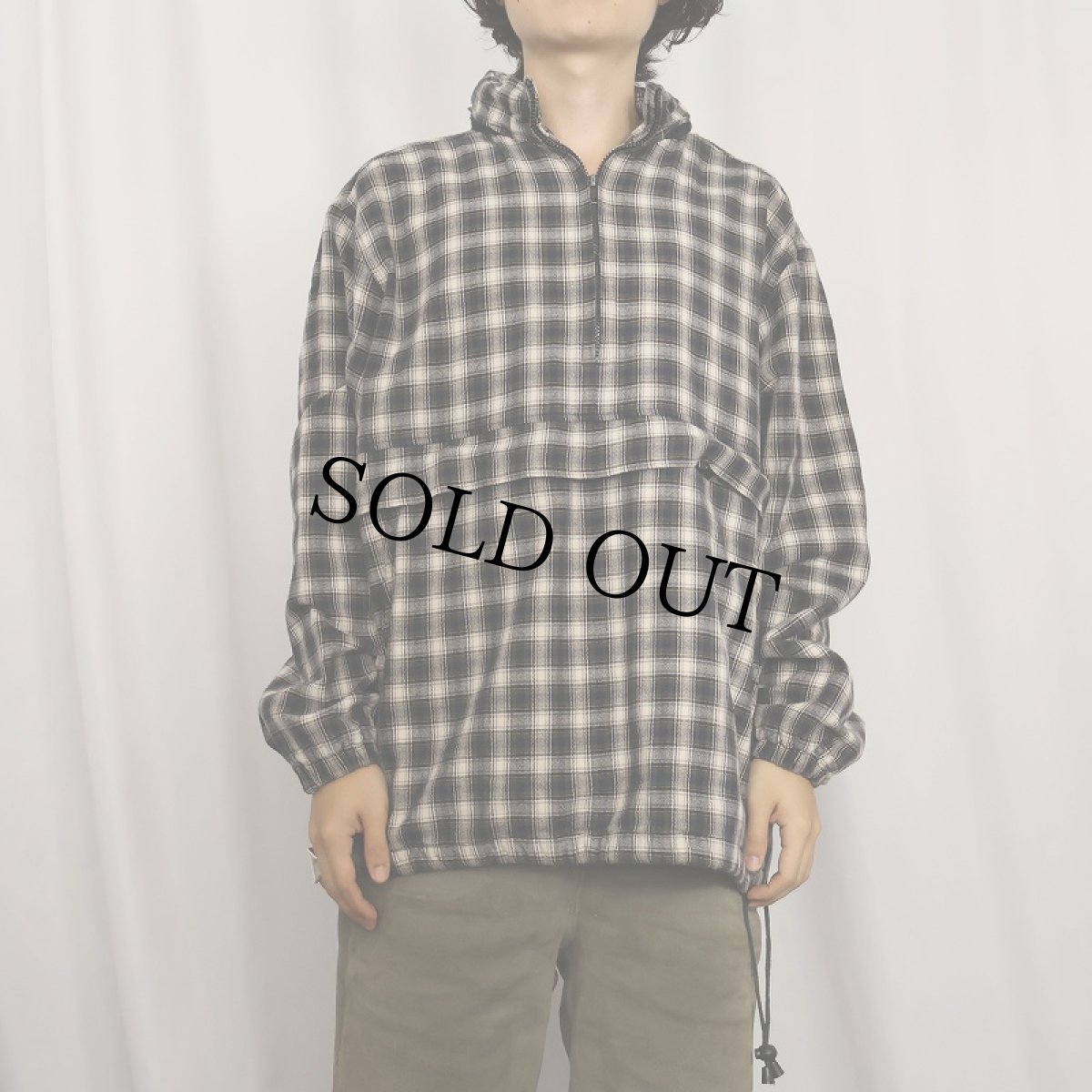 画像2: J.RIGGINGS チェック柄 コットンアノラックパーカー L (2)