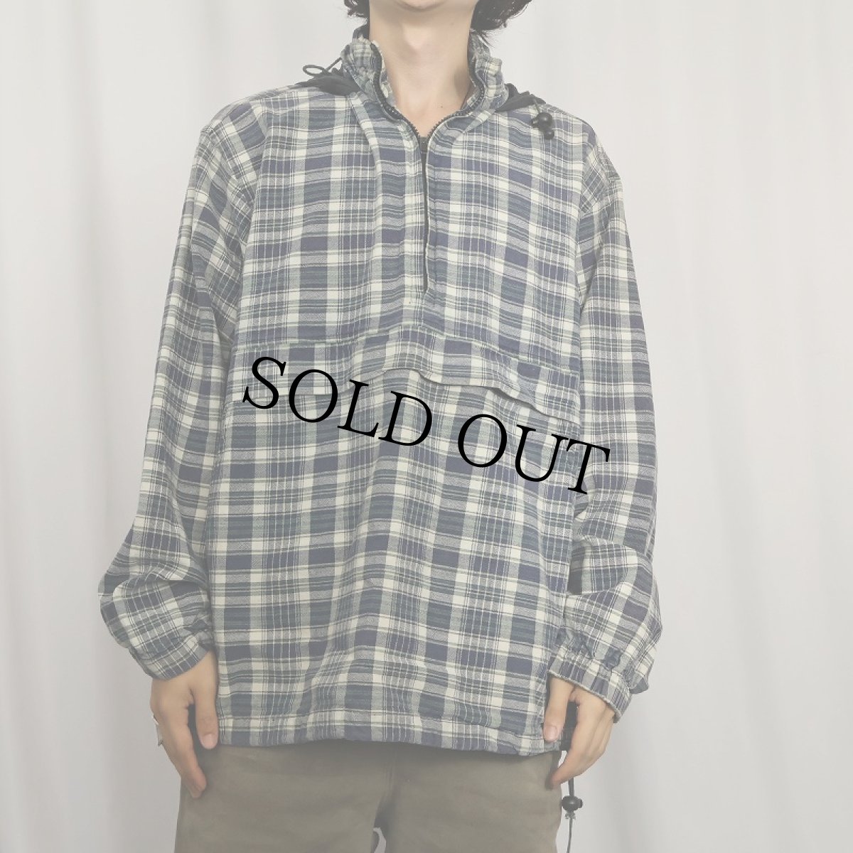 画像2: 90's〜 J.RIGGINGS チェック柄 コットンアノラックパーカー XL (2)