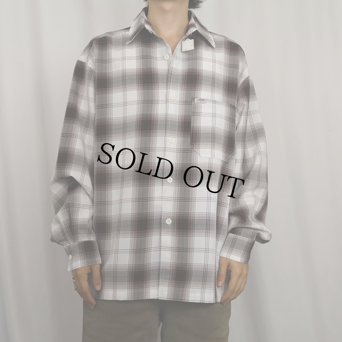 画像2: Caltop USA製 オンブレーチェック柄 ポリエステルシャツ (2)