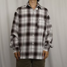 画像2: Caltop USA製 オンブレーチェック柄 ポリエステルシャツ (2)