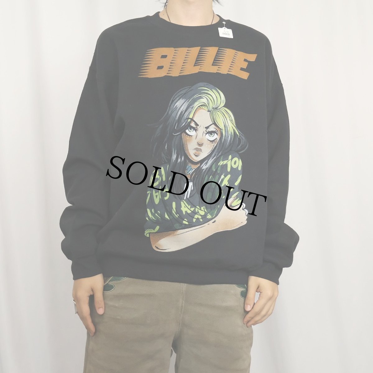 画像2: Billie Eilish ミュージシャン プリントスウェット BLACK XL (2)