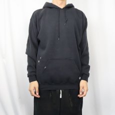 画像2: 90's DISCUS USA製 無地 スウェットジップフーディー BLACK L (2)
