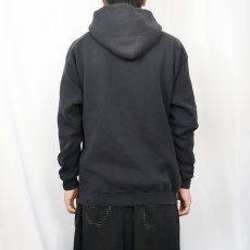 画像3: 90's DISCUS USA製 無地 スウェットジップフーディー BLACK L (3)