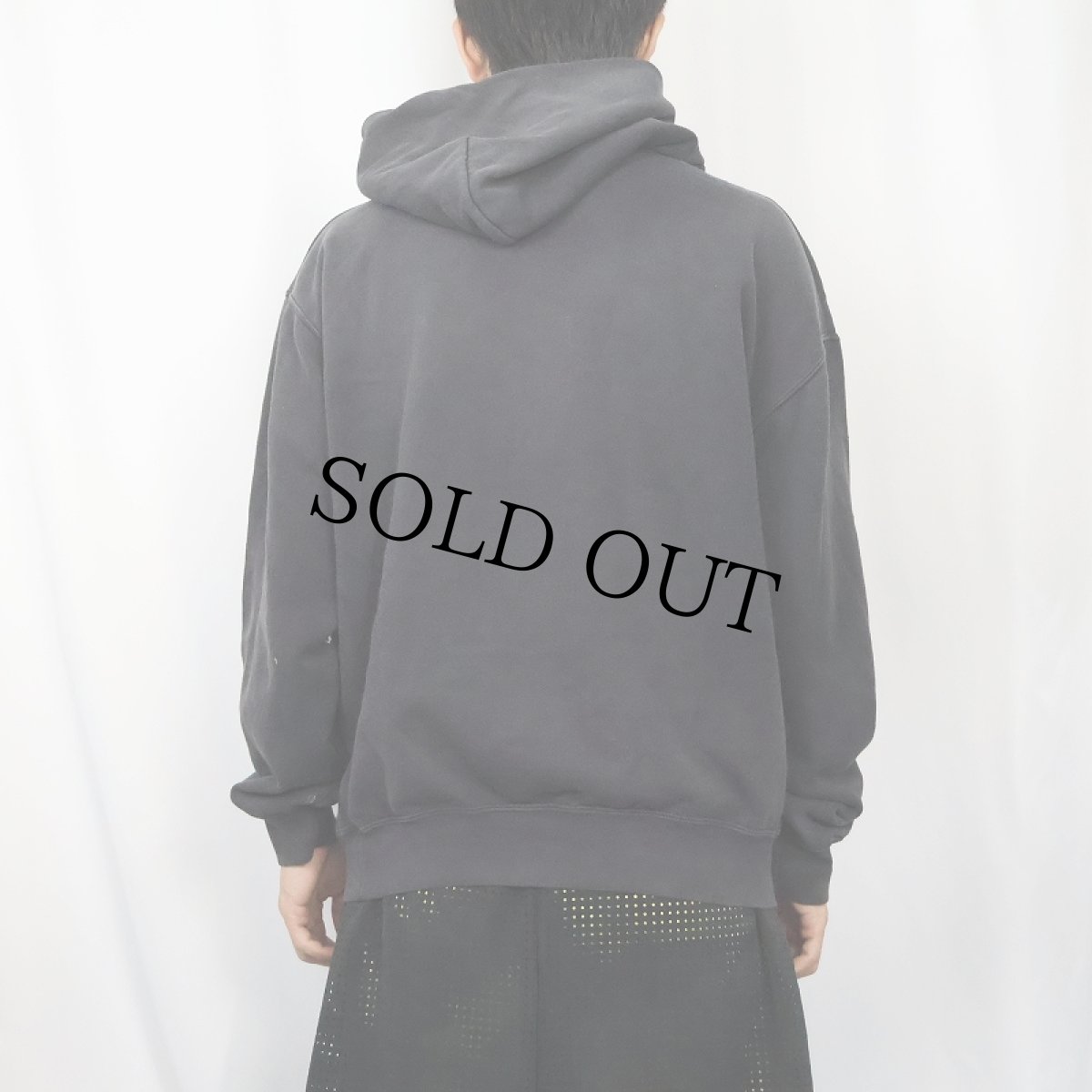 画像3: 90〜2000's FRUIT OF THE LOOM 無地 スウェットフーディー BLACK L (3)