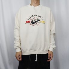 画像2: 90's NIKE 銀タグ USA製 "AIR" ロゴ刺繍 スウェット L (2)