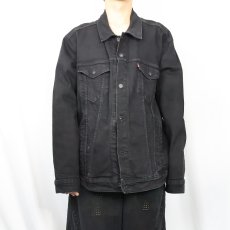 画像2: Levi's ブラックデニムジャケット XXL (2)