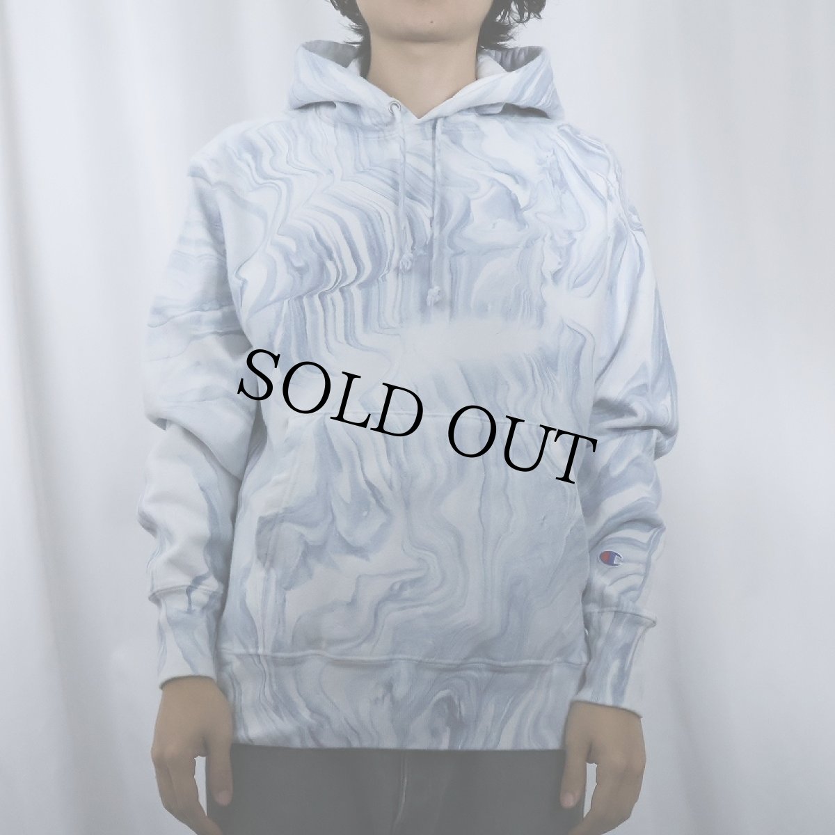 画像2: Champion REVERSE WEAVE マーブル染め スウェットフーディー M (2)