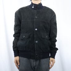 画像2: Henry Cotton's "A-1 TYPE" スエードレザージャケット BLACK size52 (2)